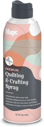 Magic Premium Quilting & Crafting Spray Can – Fabric Spray for Cutting, Creasing, & Sewing – Best Press Spray Starch for Quilting to Flatten Seams & Wrinkles – Wrinkle Spray (15oz Aerosol) 2 Pack