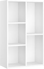 VASAGLE Bookcase, Bookshelf with 5 Compartments, Freestanding Shelves and Cube Organizer, Display Shelf for Small Spaces, for Living Room, Bedroom, and Home Office, White ULBC25WT