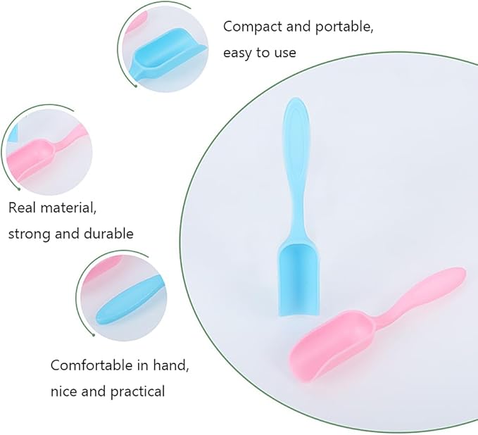10Pcs Colorful Plastic Mini Gardening Shovel Spoons Soil Scoops, Succulent Sand Scoops/Cultivation Digging Transplanting Tools for Succulents Potted Flowers (Pink + Blue)