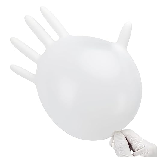 Disposable Nitrile Exam Gloves, 3-mil, Large, Box of 100, White Nitrile Gloves Disposable Latex Free for Medical, Cleaning, Cooking & Esthetician, Food-Safe, Powder-Free, Non-Sterile