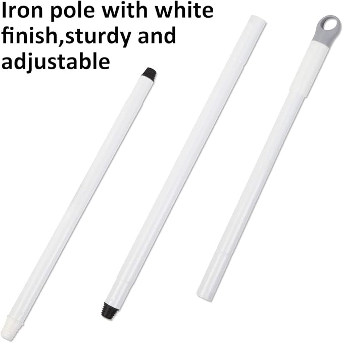 BOOMJOY 2 Pack Floor Scrub Brush with Long Handle, 2 in 1 Scrape and Brush, for Cleaning Deck, Tile, Grout, Kitchen, Patio, Garages