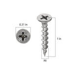 (325 pcs)#6X1 410 Stainless Steel Fastener Drywall Screws-Phillips with coarse Threaded tip, Black, Suitable for Drywall Slate, Wood, etc.(1 pounds)