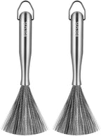304 Stainless Steel Brushes, Instead of Traditional Steel Wool Scrubber, Metal Scrubber, Suitable for Removing Stubborn Messes from Cast Iron, Pots, Pans, Grill, Stoves, Gifts for mom (2PCS)