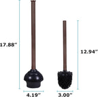 Blue Donuts Toilet Brush and Plunger Set with Holder, Sleek Minimalist Modern Oil Rubbed Bronze Bathroom Accessories Toilet Plunger and Toilet Bowl Brush Combo