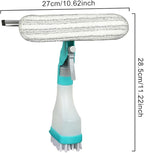 4 in 1 Window Cleaning Kit, Professional Window Vacuum Squeegee with Spray Bottle, Cleaner Brush Tools for Shower Wall Mirror Glass Car Windshield Countertop