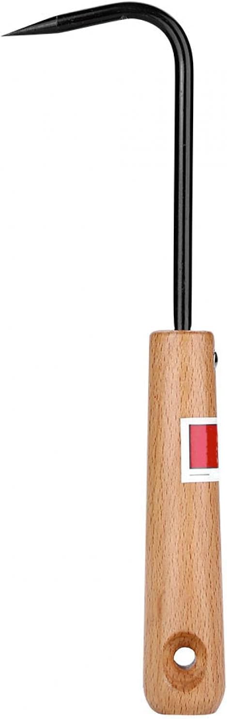 Bonsai Root Hook, 22cm Manganese Steel Single Claw Gardening Hook Root Pick Rake Bonsai Tool Handle Weeder with Comfortable Wooden Handle for Outdoor Cultivator Weed Remove