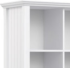 SIMPLIHOME Acadian Bookcase - 57 inch Tall 12-Cube Solid Wood Storage Display Unit in White, Transitional Cube Organizer for Living Room, Study Room or Office with Fixed Shelves and Tapered Legs