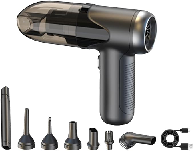 Small Car Vacuum-Strong Suction/Blowing/Vacuuming | Ultra Lightweight 0.68LB | 3-IN-1 Mini Handheld Vacuum Cleaner Cordless Portable Air Dusters Type C Port High Power Motor for Home Office Computer