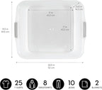 IRIS USA 33 Qt Plastic Under Bed Storage Organizer Bin Container with Secure Lids and Durable Black Buckles, Multi-Purpose for Clothes, Shoes, Clothing, and Bedding, Short, Clear, 3 Pack