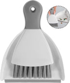 Mini Dustpan and Brush Set Portable Table Top Cleaning Brush and Dustpan Set Dining Table Crumb Sweeper with Soft Bristles Multipurpose Desktop Keyboard Cleaning Tools for Home Office (2, Gray)