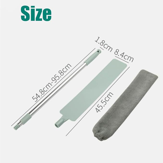 Retractable Gap Dust Cleaner – 38" Extendable Microfiber Duster with Bendable & Removable Head, Washable Brush for Easy Cleaning Under Furniture, Appliances & Sofas (1Set)