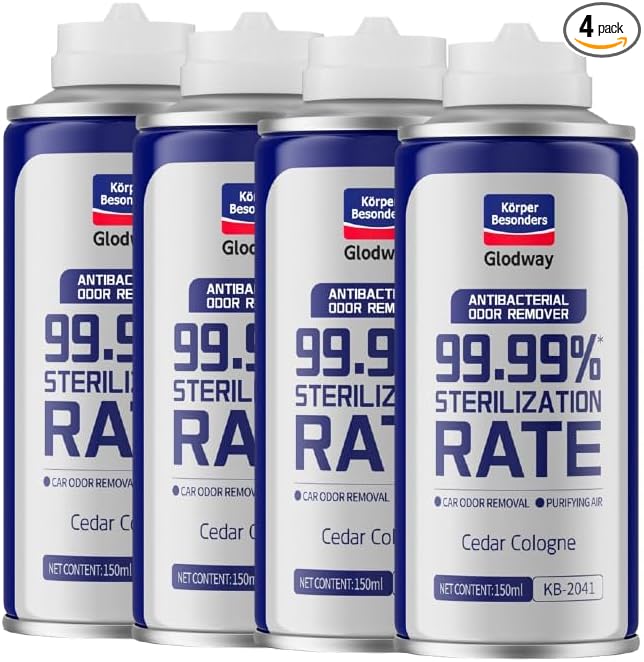 Glodway Air Refresher,Odor Eliminator Remover Spray,Odor Remover,Cologne Long-Lasting Scent For Home,Couch,Mattress,Furniture, bathroom,Fabrics & Trash,6 Ounce,4 pack