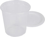 Restaurantware Plastic Food Container 100 Pack of 32 oz Clear Microwave-Safe Storage Container With Lid Leakproof Round Shape Disposable Freezer-Safe
