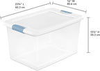Sterilite 16 Pack Latching Box, 64 Qt Plastic Storage Container, Stackable Large Home or Office Tote Organizers with Secure Lids, White