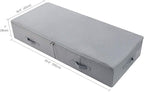 39.4"X 16.9"X 7", Jumbo Size 7" High Under Bed Storage Bins with 3-side Zip Open, Collapsible & Breathable for King Queen Size Beds Containers for Shoes, Bedding, Light Gray