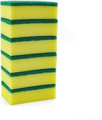 Kitchen Cleaning Sponge, Heavy Duty Non-Scratch Sponge for Non-Stick & Delicate Surfaces (When Used Gently), High Density, Dual-Side Multi-Surface Cleaning, 6 Pack (Yellow/Green)