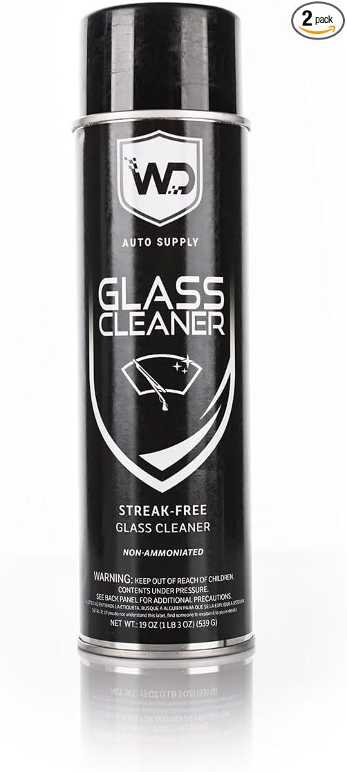 Glass Cleaner - Ammonia-Free, Streak-Free Automotive Window & Mirror Spray - 2 Pack