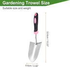 HARFINGTON Garden Hand Shovels 13.23 x 3.39 Stainless Steel Transplanting Trowel with Handle Garden Tools for Gardening Weeding Planting, Pink