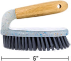 Beille 2pk Scrub Brush with Bamboo Handle and Heavy Duty Bristles Household Essentials