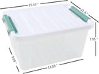 6-Pack Clear Storage Latch Bins, 20 L Plastic Storage Boxes
