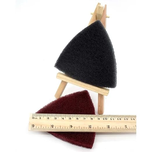 15Pcs Triangle Scouring Pad 90x90x90mm 240 to 800 Grit Heavy Nylon Cleaning Cloth Hook and Loop,240