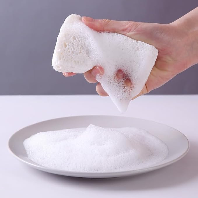24 - Pack Non-Scratch Scrub Sponges - Sponges for Dishes and Washing Dishes, Cleaning Sponges for Kitchen Home and More（White）