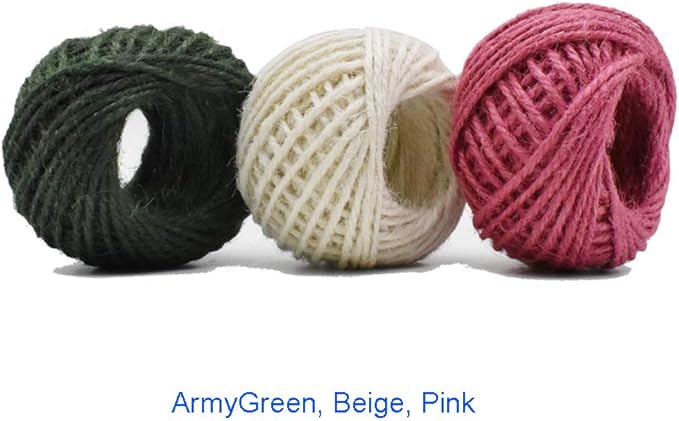 12 Color Jute Twine Natural Jute String 2mm 3 Ply for Artworks, DIY Crafts, Gift Wrapping & Embellishments - 33 Yard per Roll