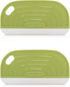 2 PCS Small Handhold Squeegee for Household, Mini Size Silicon Cleaning Scraper with Hanging Design, Water Wiper Scraper for Cleaning Glass Mirror Bathroom Kitchen Countertop (2 pcs, Green)