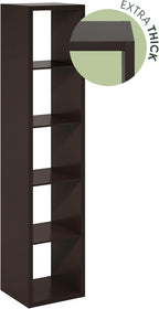Furinno Cubicle Open Back Decorative Verticle Cube Storage Organizer, 5-Cube, Black Dark Oak