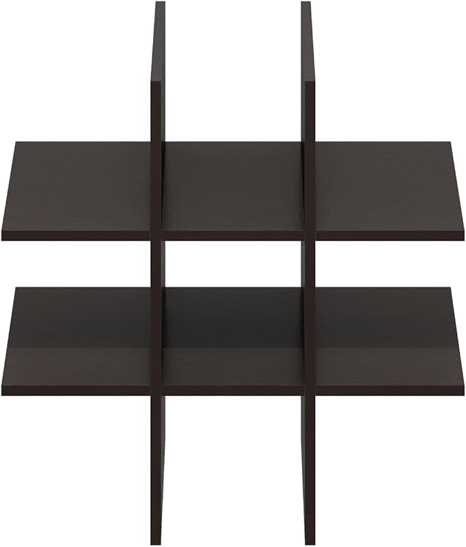 Furinno Cubicle 9-Compartment Bottle Storage Cube Organizer Insert (Does not fit IKEA Kallax Shelving), Black Dark Oak