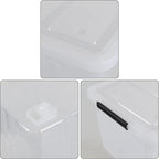 70 Quart Clear Plastic Large Storage Box with Wheels, 4-Pack Plastic Storage Bins with Lids