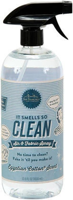 San Francisco Soap Company Smells So Clean Linen Spray | Egyptian Cotton | 33.8 fl oz | Fresh Spray | Multi-Purpose and Dye Free