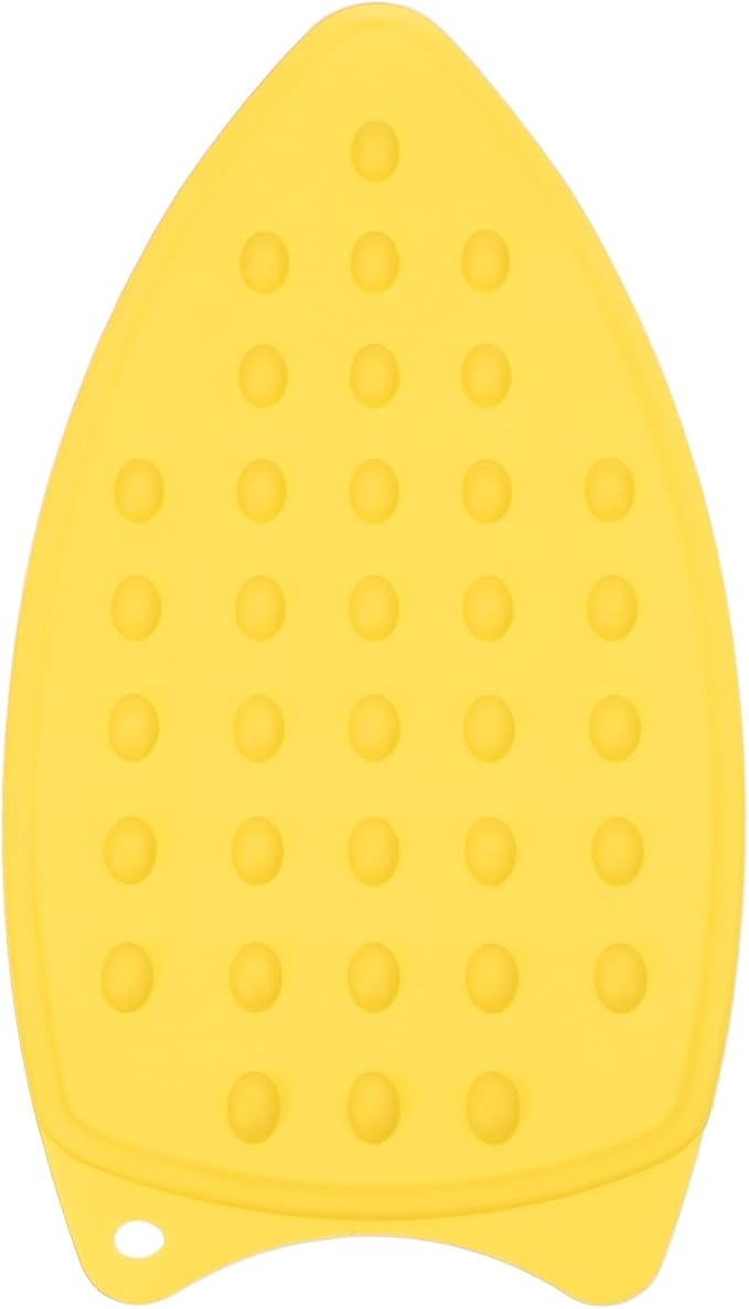 PATIKIL Silicone Iron Rest Pad, Multipurpose Hot Heat Resistant Iron Rest Plate Protective Pad for Ironing Board Hot Resistant Steamer Steam Compact Mat, Yellow