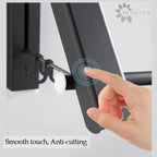 Laundry Drying Rack, Wall Mounted Retractable Clothes Hanger, Aluminium Home Storage Organization Space Savers for Home(2 Racks with Rod,Black)