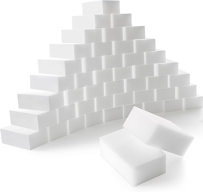 50-Pack 8x5x3cm Melamine Sponge Magic Sponge Multi-Functional Cleaning Erasers for Kitchen, Bathroom, Toilet