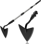 Warren Hoe Garden Tool, Heavy Duty Garden Hoes for Weeding Long Handle, Easy Stand Up Triangle Weeder Tool for Garden, 35-66 inch Adjustable Gardening Hoe for Weed, Trench, Loosen Soil, Landscape