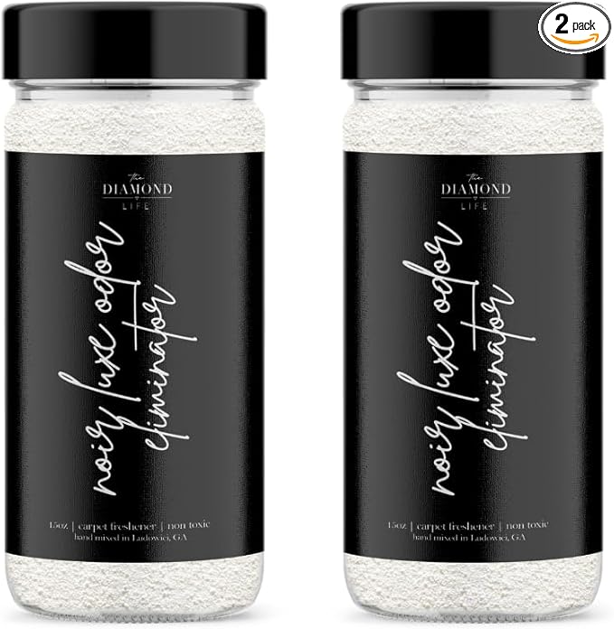 Home "Noir Luxe" Sea Salt, Ozone, & Black Plum Carpet Deodorizer Powder For Home, Vaccuuming Upholstery, Pet Urine, Dog Bed/Cat Litter Box(Two Pack))