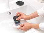 Brabantia 302626 Refillable Soap Dispensing Washing Up Scrubbing Dish Brush, One Size, Dark Gray