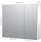 Sunrosa Medicine Cabinet with Mirror, 36" W x 31.5" H, 2 Asymmetrical Doors, Wall-Mounted & Recessed Bathroom Medicine Cabinet with Tempered Glass Mirror
