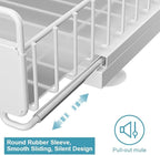 Under Sink Organizer, Pull Out Kitchen Cabinet Organizer, 2-Tier Metal Under Sink Organizers and Storage Height-Adjustable, Kitchen Bathroom Organizers and Storage Shelves, White