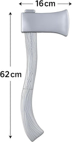 24 inch Silver Plastic Axe Prop – Fake Costume Hatchet, 2-Piece Detachable Design, Halloween Party Decoration & Cosplay Toy Weapon Great for Family Use