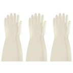 BOOMJOY Nitrile Cleaning Gloves, Long Cuff Dishwashing Gloves Heavy Duty, Reusable Medium Gloves for Kitchen, Bathroom, Gardening, Working, Pet Care - White, 3 Pairs, Size M