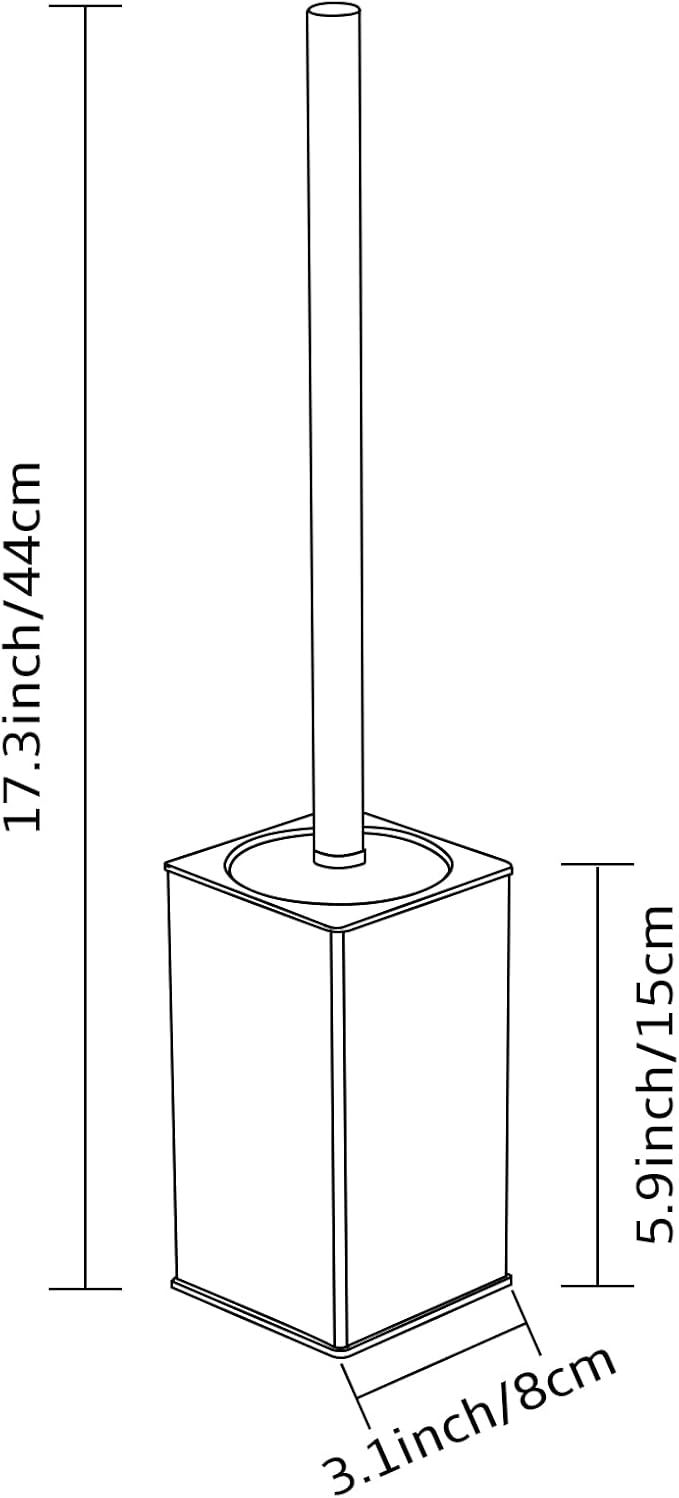 BGL Toilet Brush Holder Stainless Steel 304 Standing Brushed Nickel Square Toilet Bowl Brush for Bathroom Storage and Organization