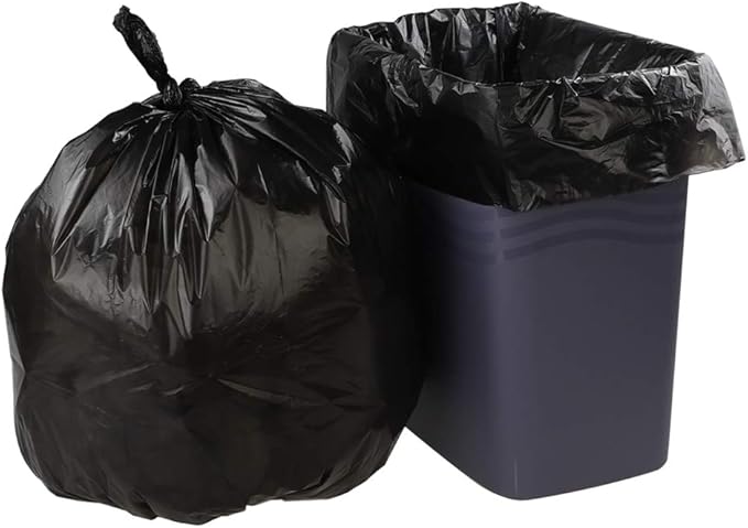 Ramddy 7 Gallon Medium Trash Bags, Black Bin Liners, 6 Rolls/150 Counts