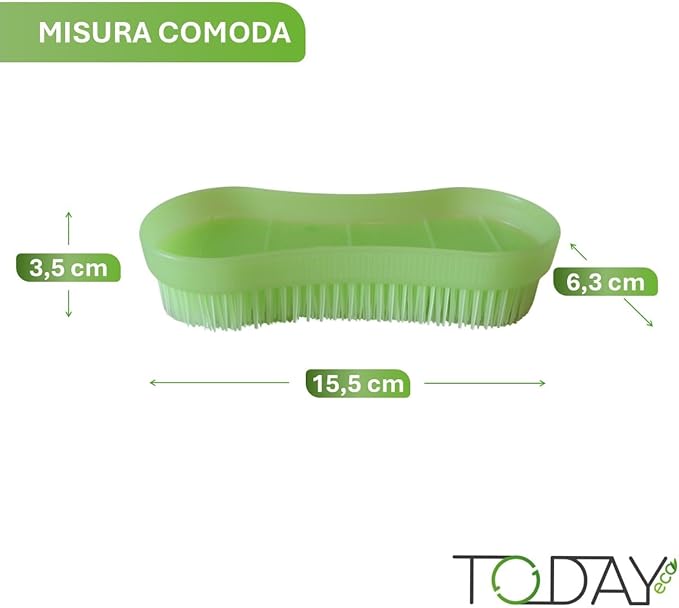 Today - Stiff Hand Brush for Carpet, Artificial Grass and Textile Surfaces – Durable Plastic Bristles Scrubbing Brush – Made in Italy – Ideal for Rugs, Stairs and Hard Floors