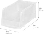 IRIS USA Clear Plastic Stackable Storage Bins, Medium - 8 Pack, Open Front Fridge Pantry Kitchen Closet Cabinet Bathroom Organizer Basket for Organizing Snack, Cans, Office Supplies, and Coffee Pods
