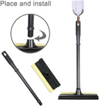 Window Squeegee Cleaning Tool 2 in 1 Window Cleaning Car Squeegee Windshield Cleaning Sponge and Rubber Squeegee,Yellow