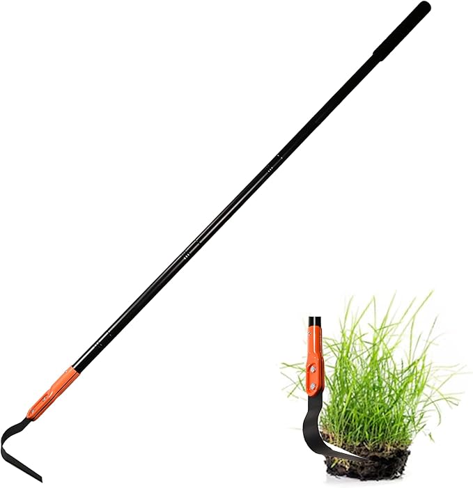 Pragmatist L Shaped Garden Hoe Tool, 70.9Inch Heavy Duty Manual Crevice Weeding Hoe - Weeder & Cultivator Hoe Garden Tool with Adjustable Long Handle for Digging, Trenching, Weeding, Loosening Soil