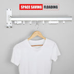 BESTHLS Wall Mounted Clothes Drying Rack for Space Saver Hangers Design for Balcony, Mudroom, Bedroom Foldable Laundry Rack(3-Pole Silver)