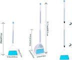 Mini Broom with Dustpan for Kids,Little Housekeeping Helper Set (White+Sky Blue)